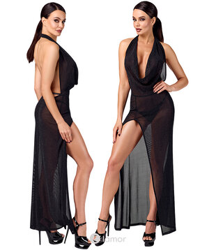 Onyx Liquid Lange Jurk, F373