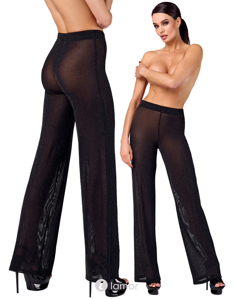 * NOIR handmade Onyx Sheer Palazzo broek, F374 afbeelding