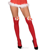 Cilla hold-ups rood van LivCo Corsetti in kerststijl met elastische boord