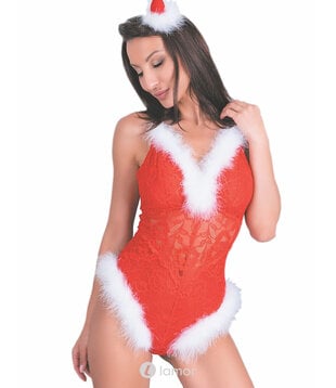 Rode Kerst Body, Naughty Santa