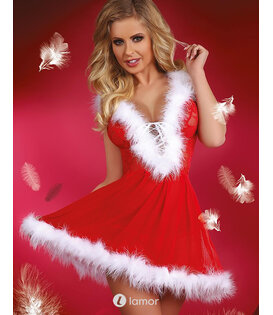 Rode Kerst Babydoll, Snowflake