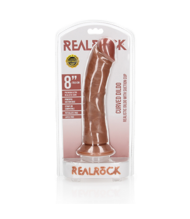 RealRock by Shots Gebogen Realistische Dildo met Zuignap - 8 / 20,5 cm