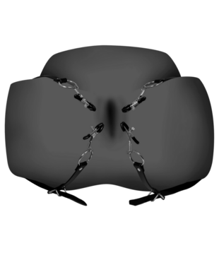 Labia Spreader met Klemmen - Zwart