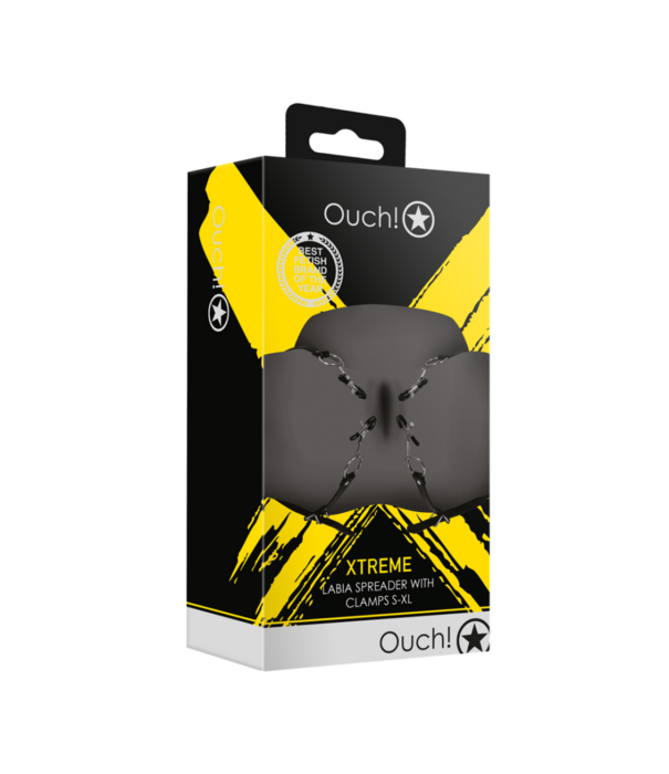Ouch! by Shots Labia Spreader met Klemmen - Zwart