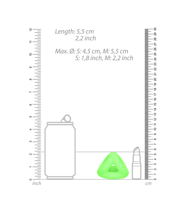 Ouch! by Shots Cockring  Ball Strap - Glow in the Dark