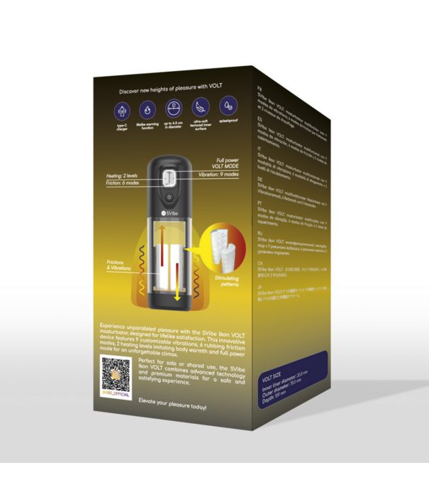 Ikon VOLT - Vibrerende Wrijvende Verwarmende Masturbator - Doorzichtig