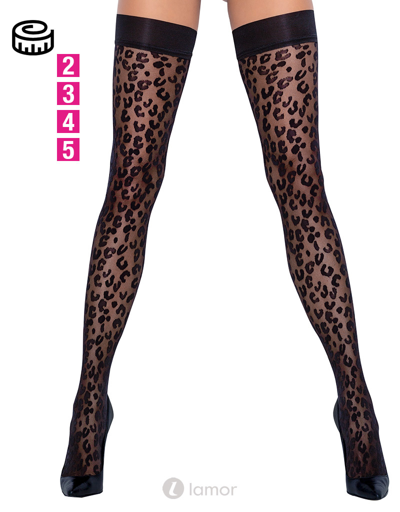 * COTTELLI LEGWEAR Halterloze kousen in panterprint, CC 2520656 afbeelding