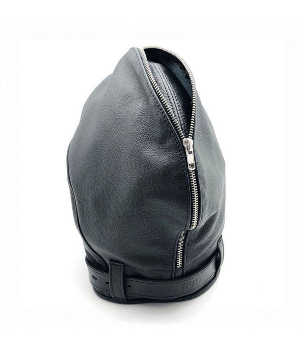 Red Leather Sensoriale Leren Balaclava - Zwart