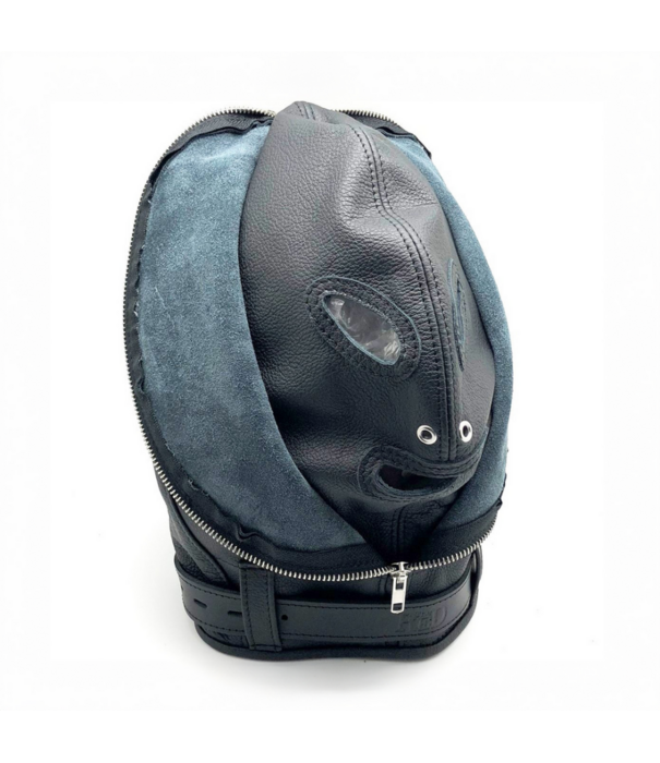 Red Leather Sensoriale Leren Balaclava - Zwart