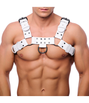 Bulldog Leren Harnas - S/M - Wit