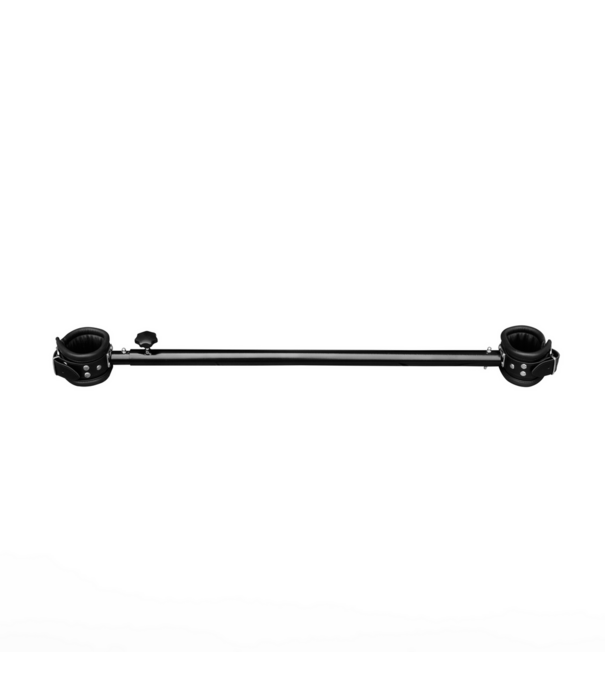 Red Leather Verstelbare metalen spreidbalk met leren manchet - 65 tot 120 cm - Zwart