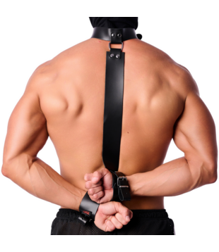 Leren Bondage Halsband voor Handen - Zwart