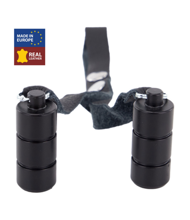 Red Leather Leren Ballenrek Gewichten 2 x 100 gr - Zwart