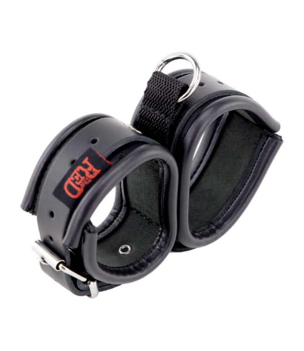 Red Leather Leren Dubbele Handboeien - Zwart