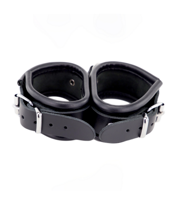 Red Leather Leren Dubbele Handboeien - Zwart