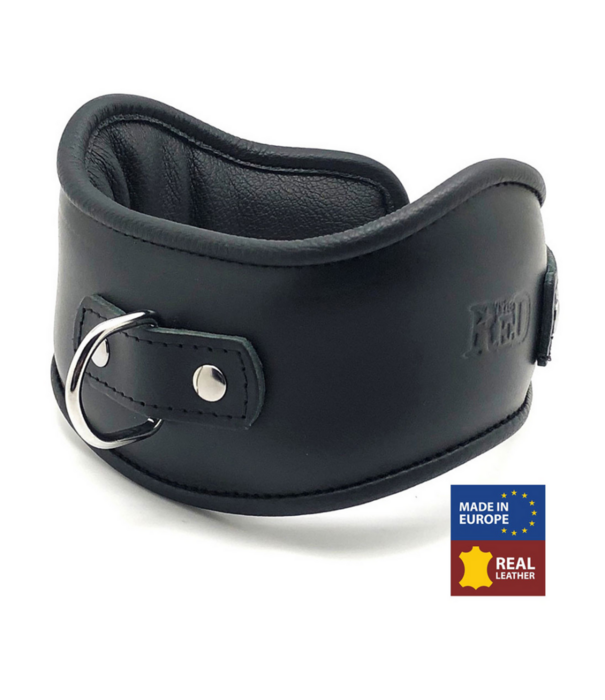 Red Leather Leren Halsband - Zwart