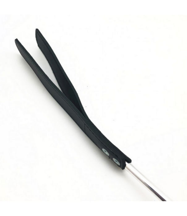 Red Leather Whip - Metaal en Leer - 70,5 cm - Zwart/Zilver