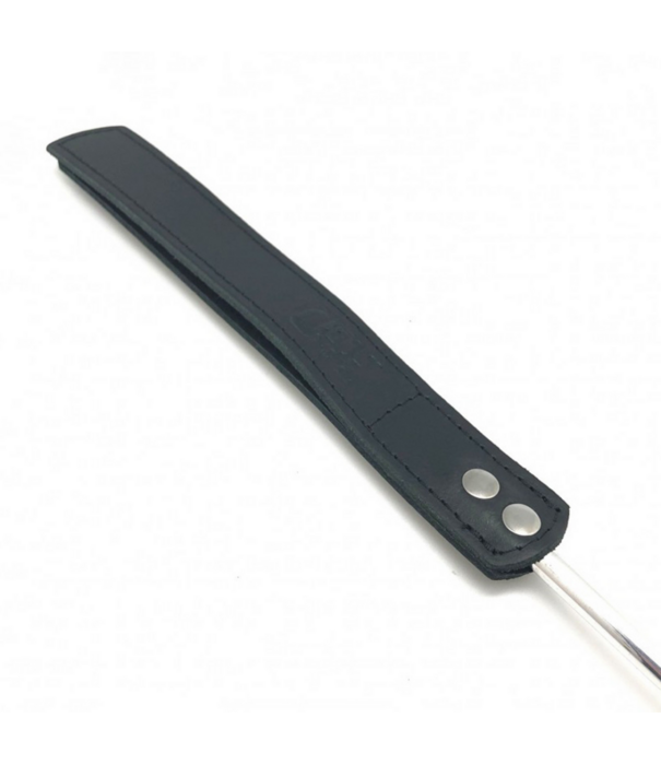 Red Leather Whip - Metaal en Leer - 70,5 cm - Zwart/Zilver