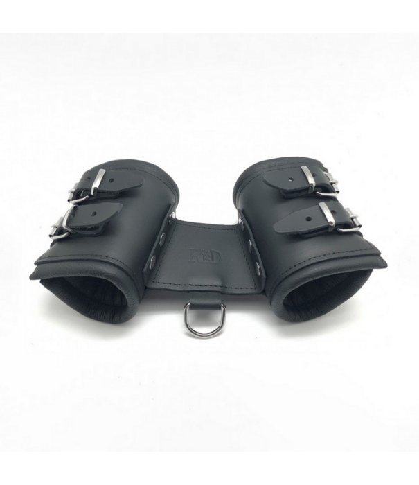 Red Leather Leren Dubbele Handboeien - Zwart