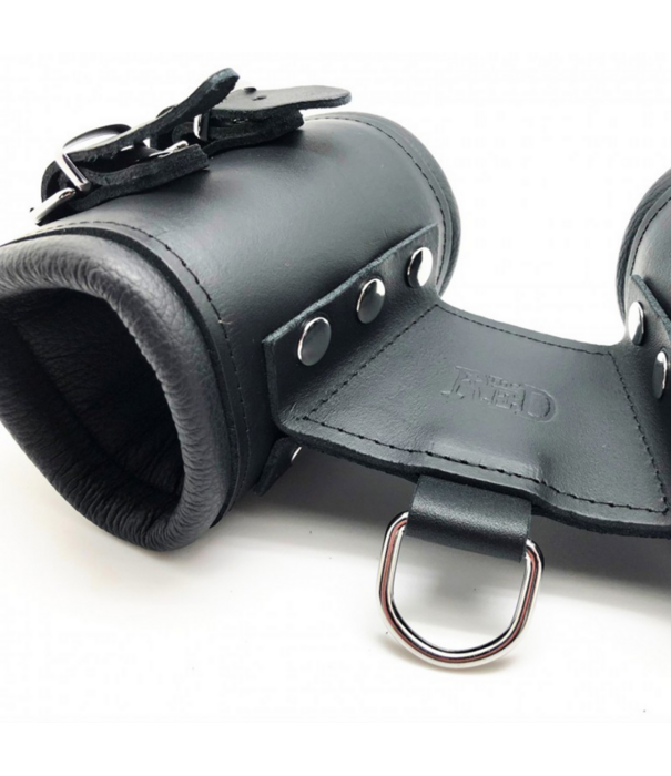 Red Leather Leren Dubbele Handboeien - Zwart