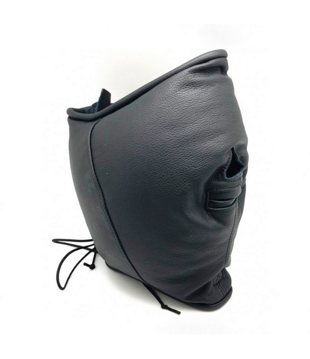 Red Leather Gevoerde Leren Sensorische Kap - Zwart