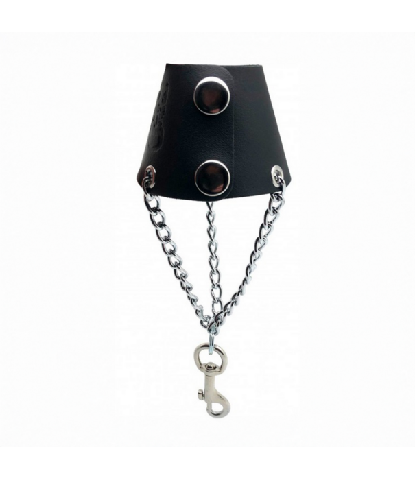 Red Leather Leren Parachute met Kettingen en Haak - Zwart