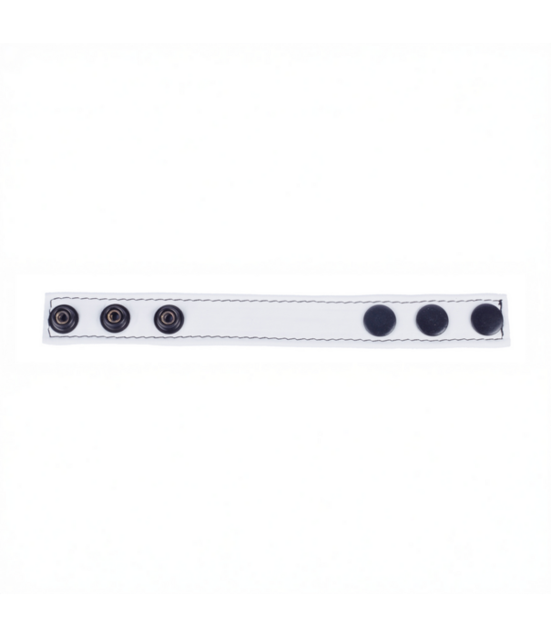 Red Leather Cocky - Verstelbare Leren Cockring - Wit