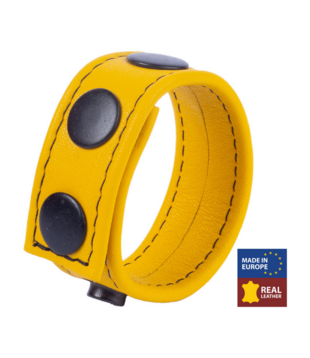 Cocky - Verstelbare Leren Cockring - Geel