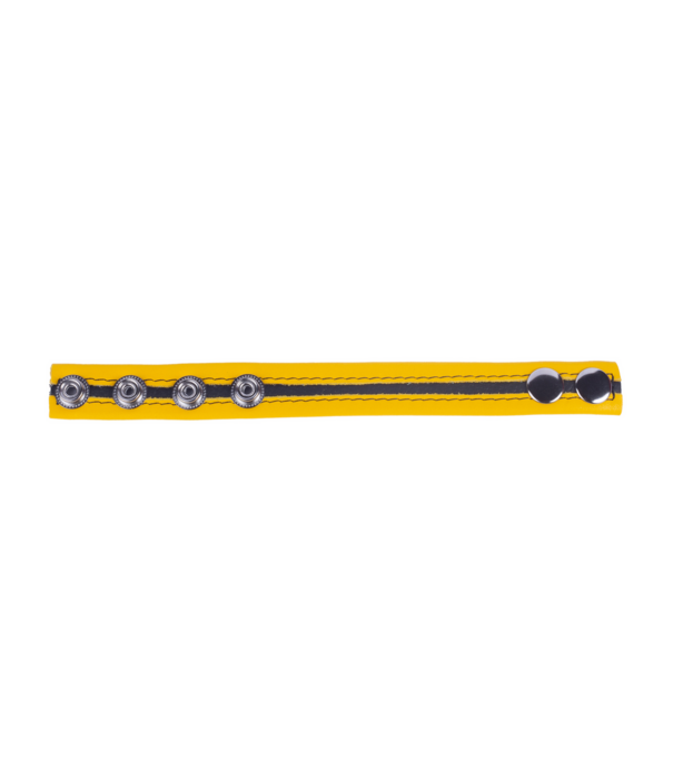 Red Leather Tippy - Leren Cockring - Geel