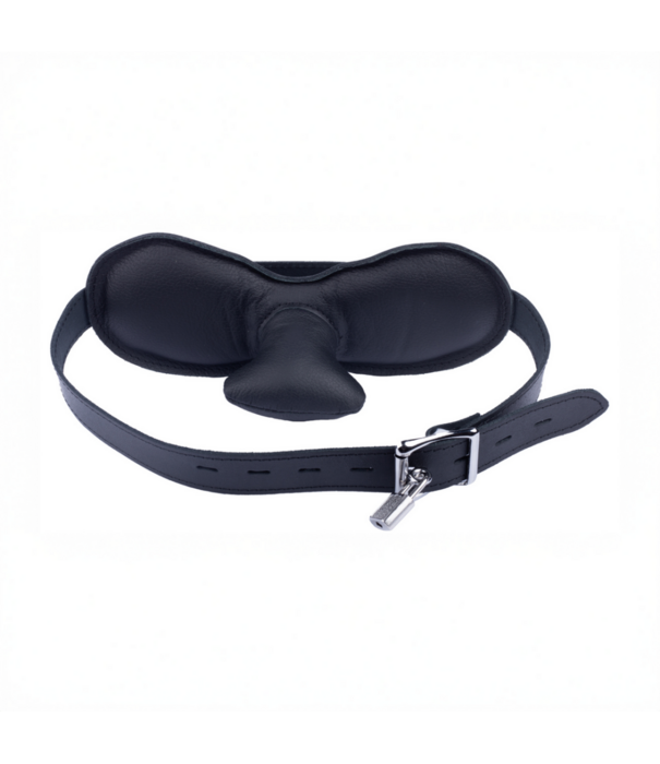 Red Leather Leren Gag - Zwart