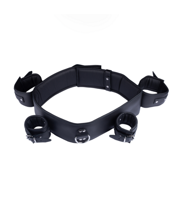 Red Leather Leren Arm, Pols en Borst Beperkingen - Zwart