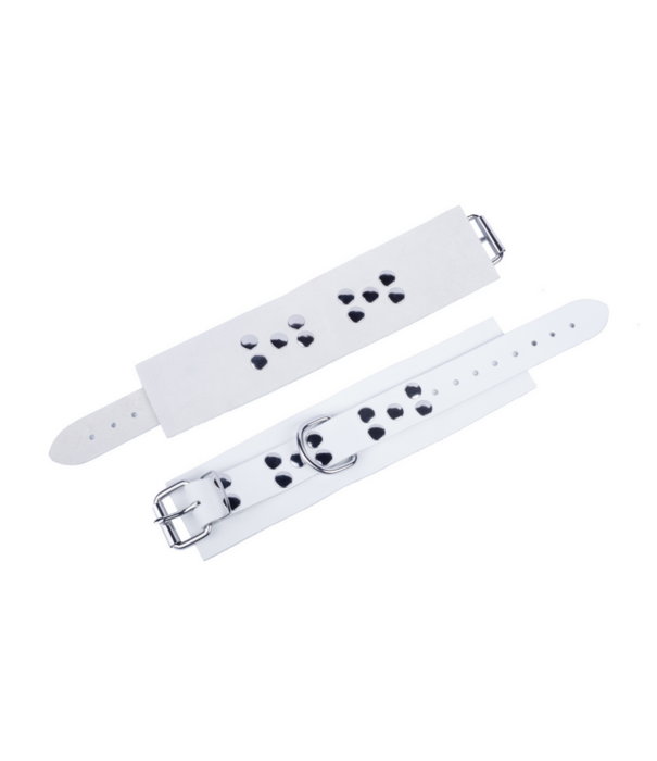 Red Leather Ultra Leather Handboeien - Wit