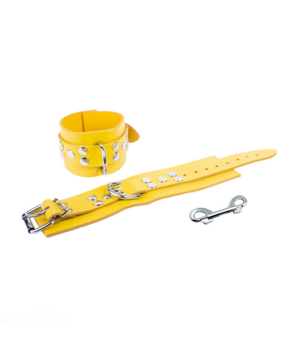 Red Leather Ultra Leather Handboeien - Geel