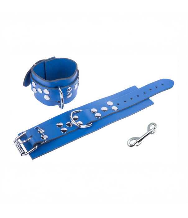 Red Leather Ultra Leather Handboeien - Blauw