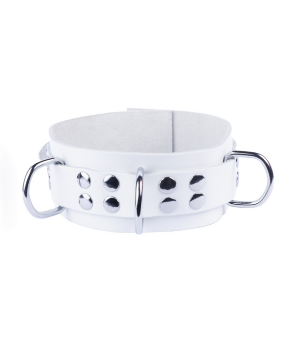 Red Leather Ultra Leather Ketting - Wit