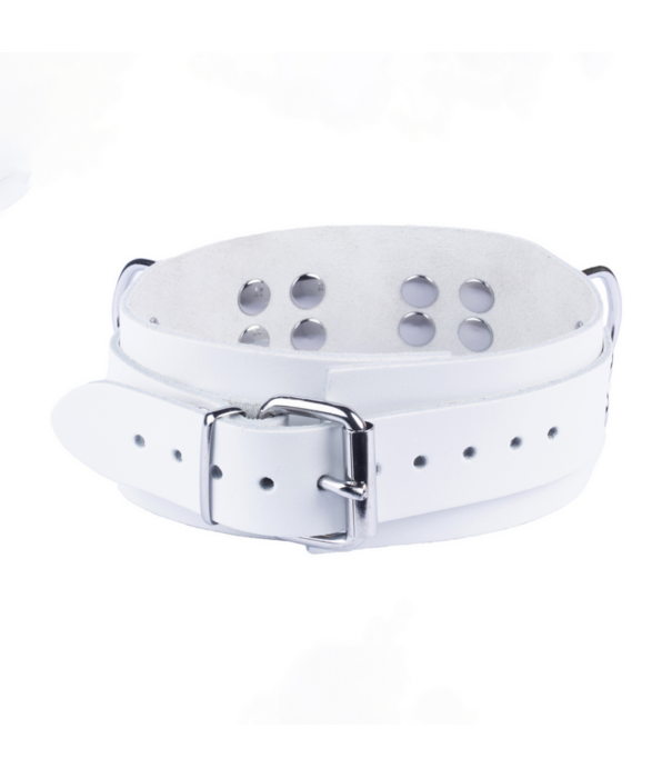 Red Leather Ultra Leather Ketting - Wit