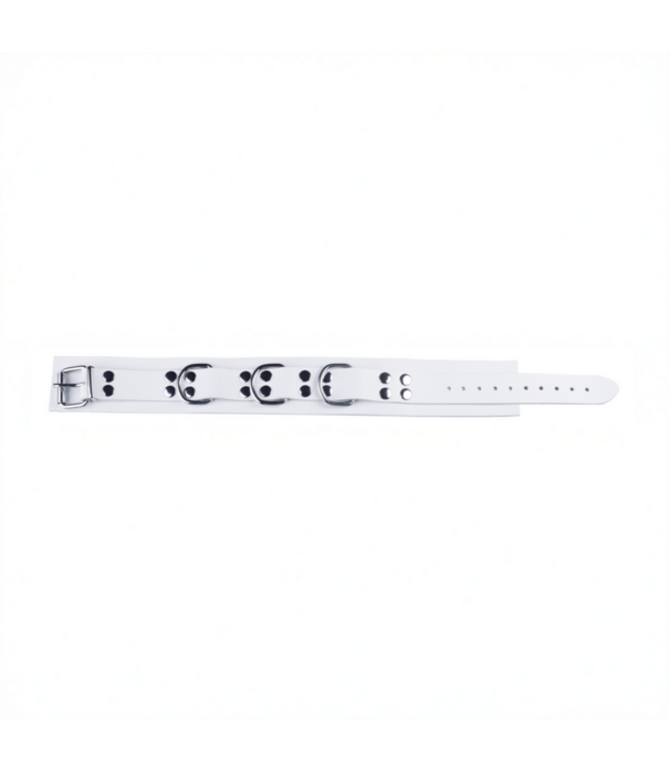 Red Leather Ultra Leather Ketting - Wit