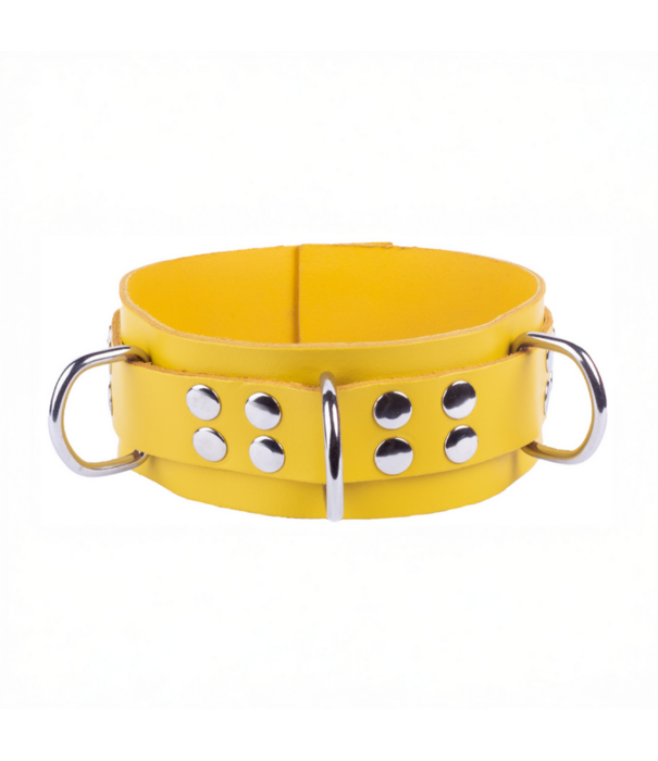 Red Leather Ultra Leather Ketting - Geel