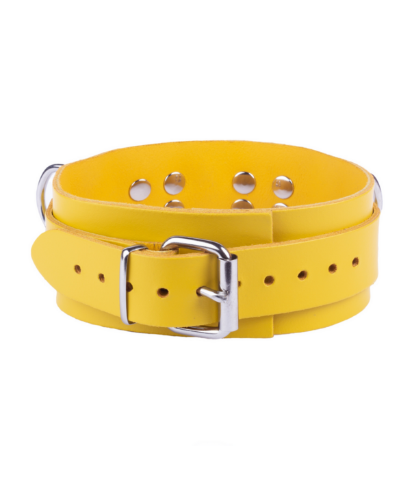 Red Leather Ultra Leather Ketting - Geel