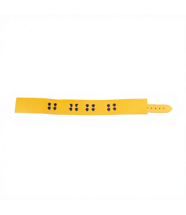 Red Leather Ultra Leather Ketting - Geel