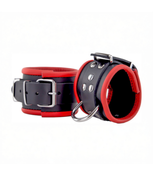 Leren Handboeien - Rood/Zwart