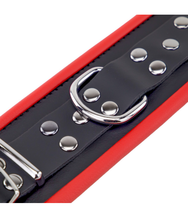 Red Leather Leren Handboeien - Rood/Zwart