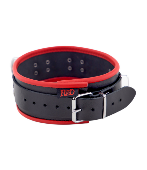 Red Leather Leren Ketting 3 D Ringen - Rood/Zwart