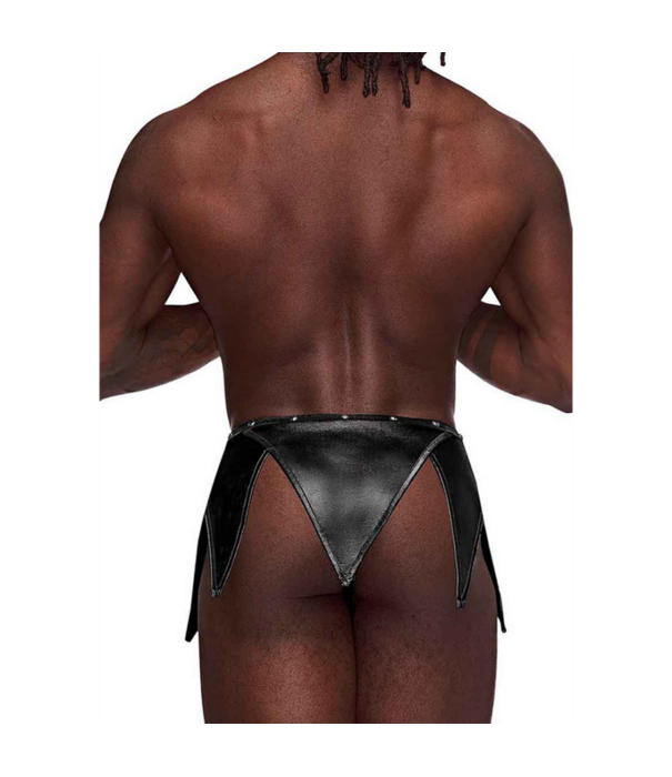Male Power Eros - Gladiator Kilt Ontwerp met een Aangekleed Thong - S/M - Zwart