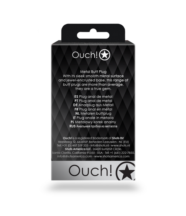 Ouch! by Shots Ronde Edelsteen Anale Plug - Klein - Zilver/Diamant