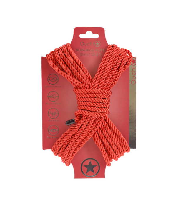 Ouch! by Shots Polyester Bondage Touw - 10 m - Rood