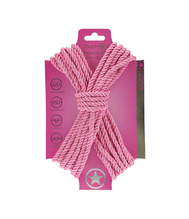 Ouch! by Shots Polyester Bondage Touw - 10 m / 32,8 ft - Roze