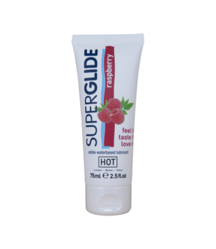 Superglide - Eetbaar Waterbasis Glijmiddel - Framboos - 3 fl oz / 75 ml