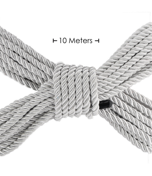 Ouch! by Shots Polyester Bondage Touw - 10 m / 32,8 ft - Zilver