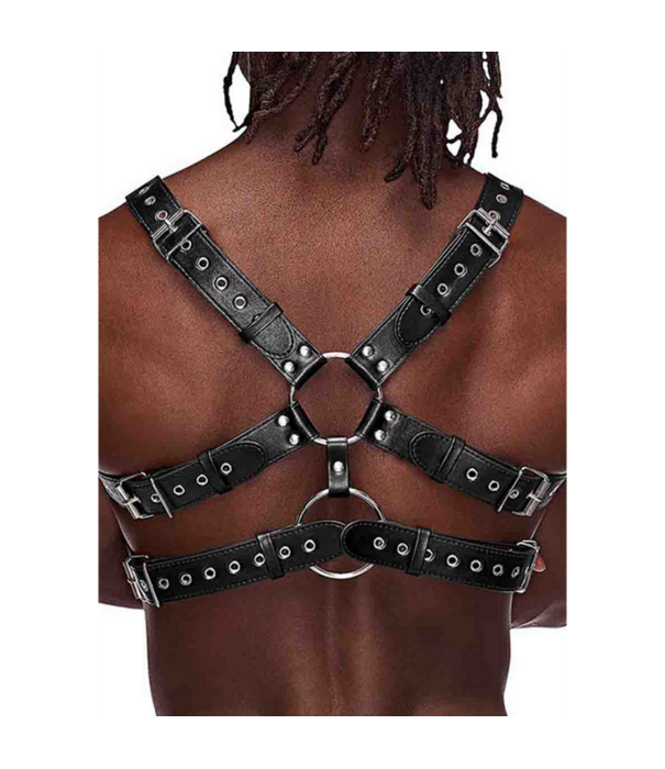 Male Power Gemini - Imitatie Leren Harnas - One Size - Zwart